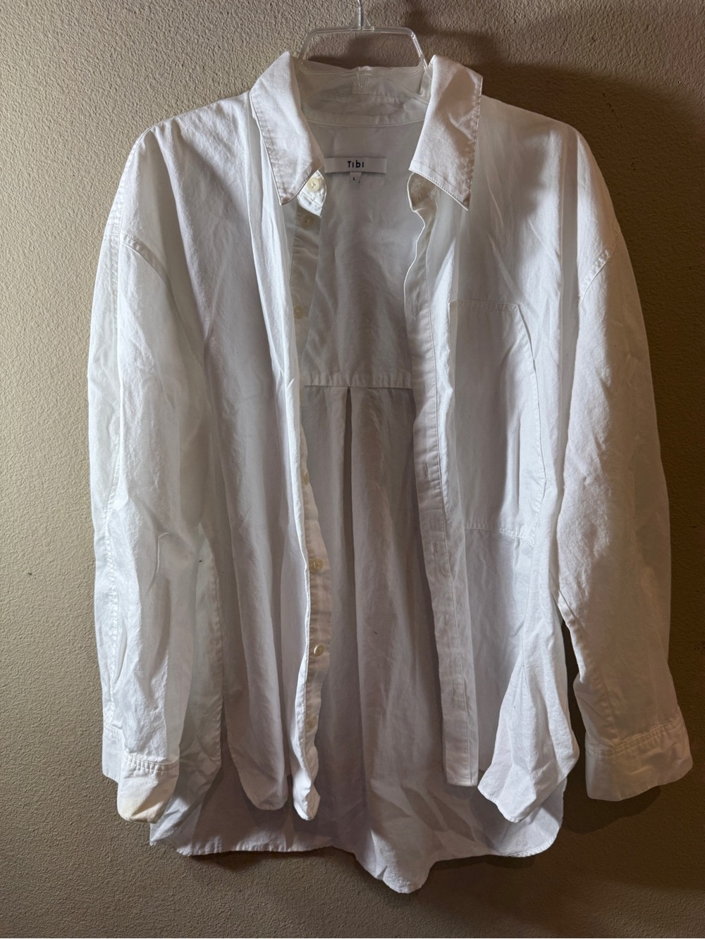 Tibi Oversized White Button-Up Shirt
